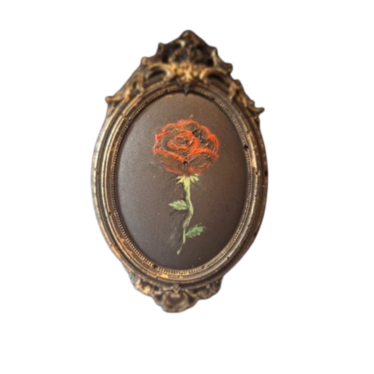 mini art frame with rose