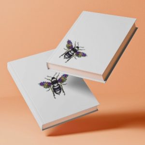 Notebooks mockup of bees on white