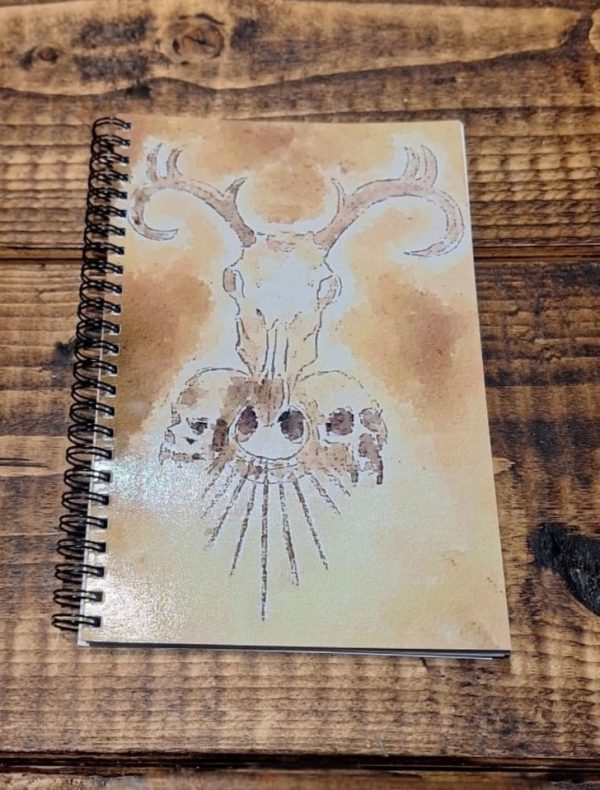 Lined A5 notebook with Skulls design